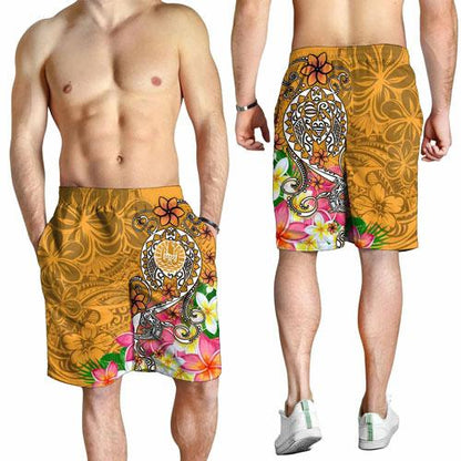 Tahiti Men Shorts - Turtle Plumeria (Gold)