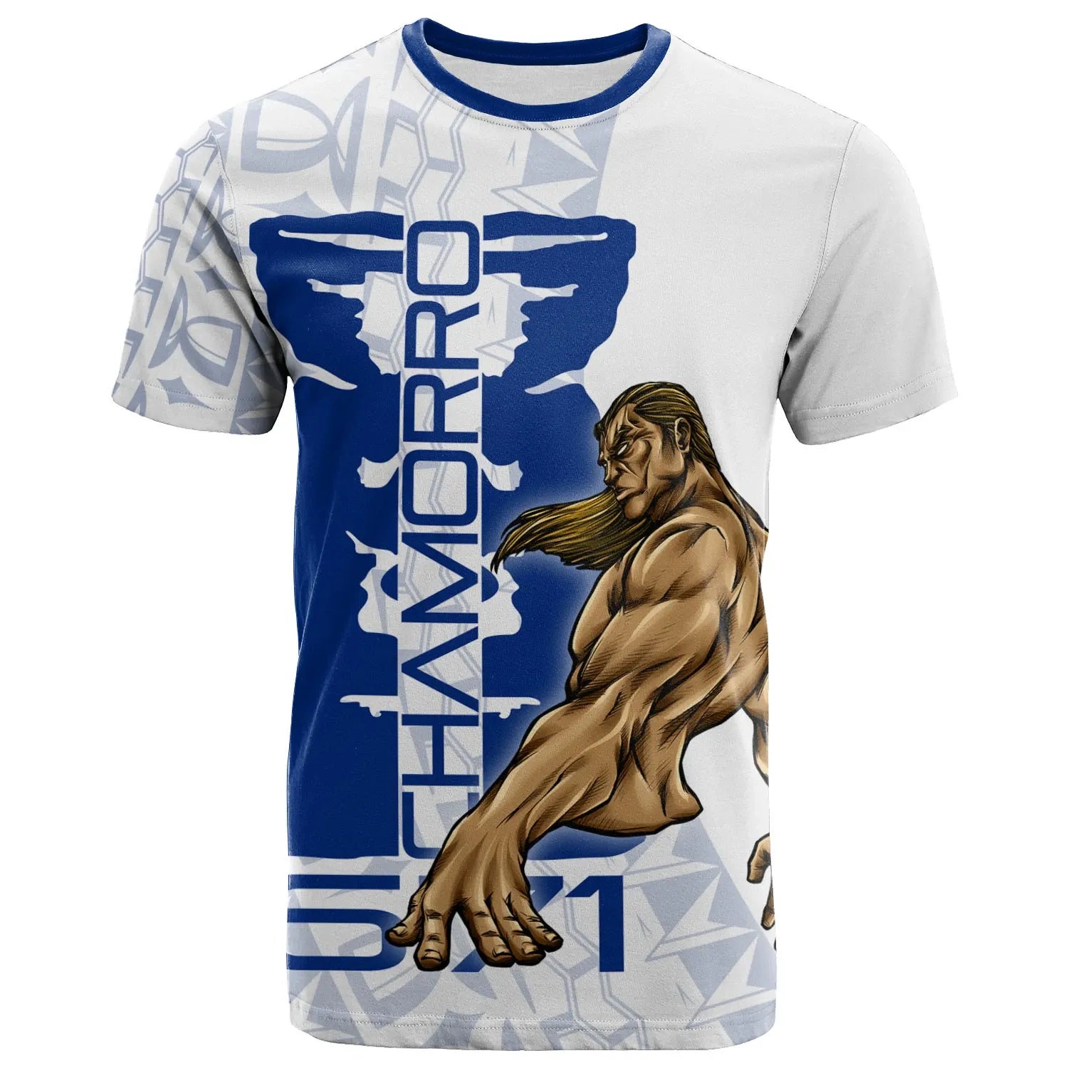 Guam T-Shirt - Chamorro With Puntan Blue Color