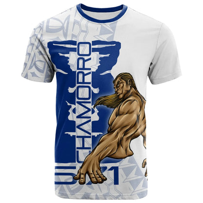 Guam T-Shirt - Chamorro With Puntan Blue Color