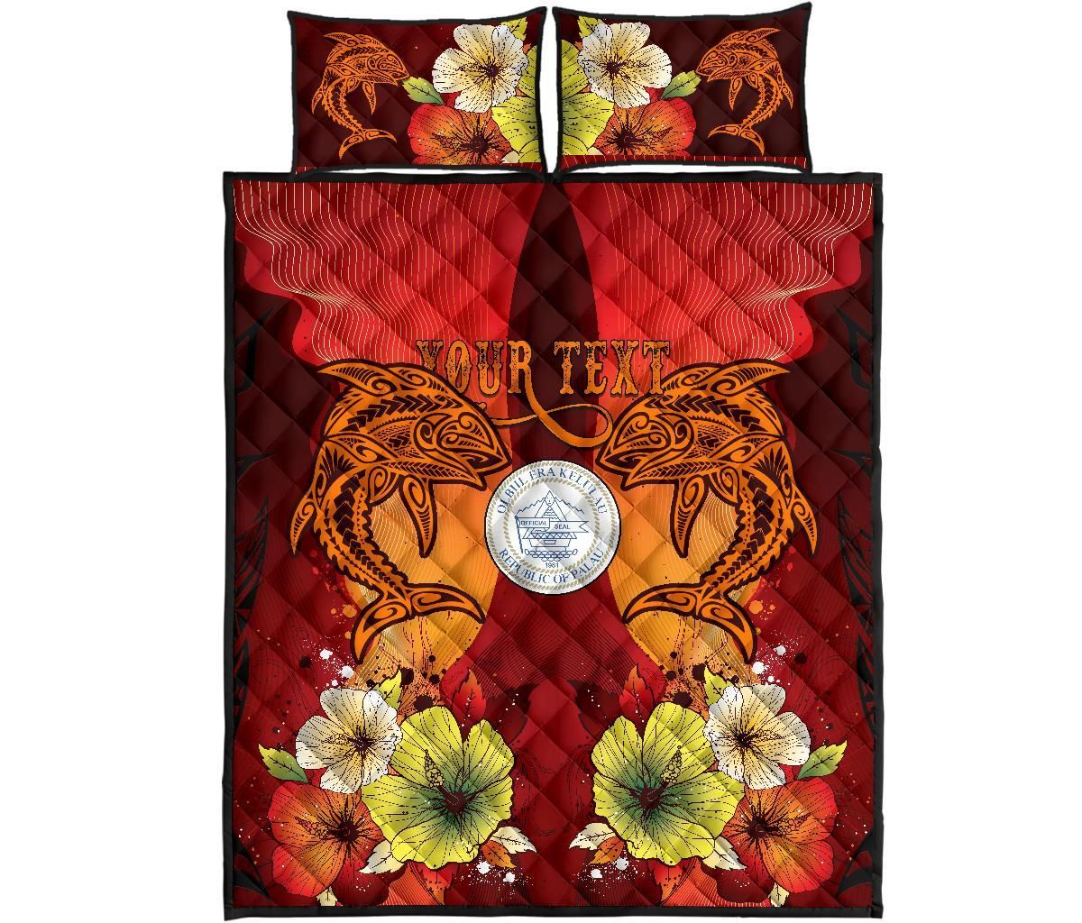 Palau Custom Personalised Quilt Bed Sets - Tribal Tuna Fish