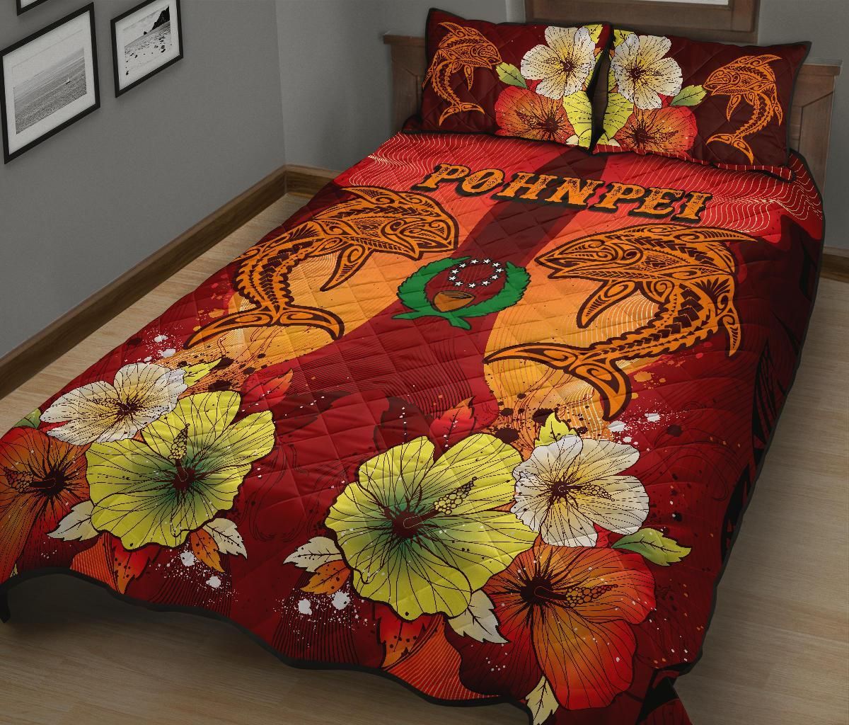 Pohnpei Quilt Bed Sets - Tribal Tuna Fish