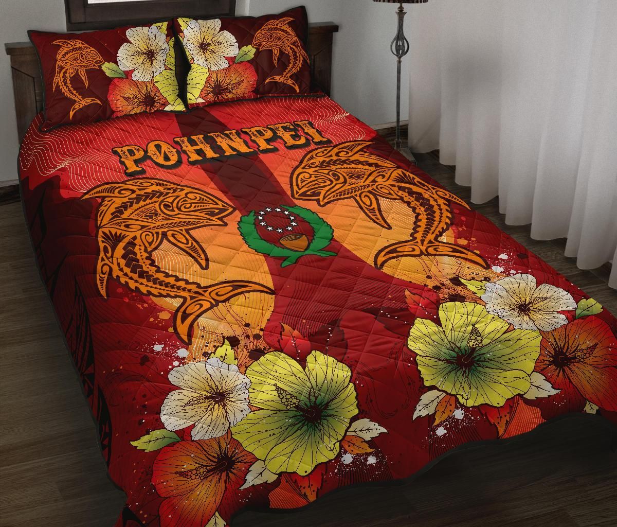 Pohnpei Quilt Bed Sets - Tribal Tuna Fish