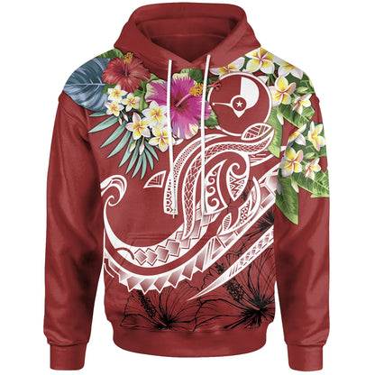YAP Polynesian Hoodie - Summer Plumeria (Red)