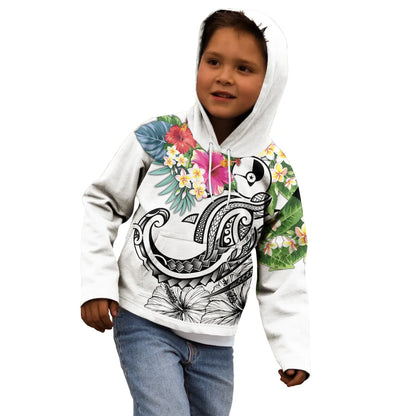 YAP Polynesian Hoodie - Summer Plumeria (White)