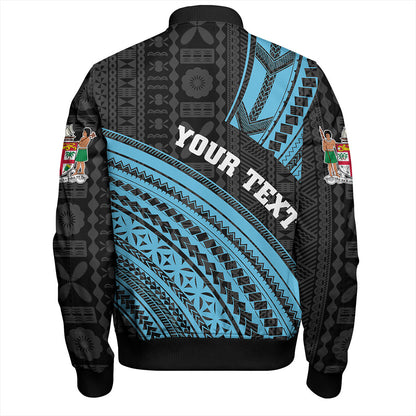 Fiji Bomber Jacket Custom Melanesian Tattoo Simple