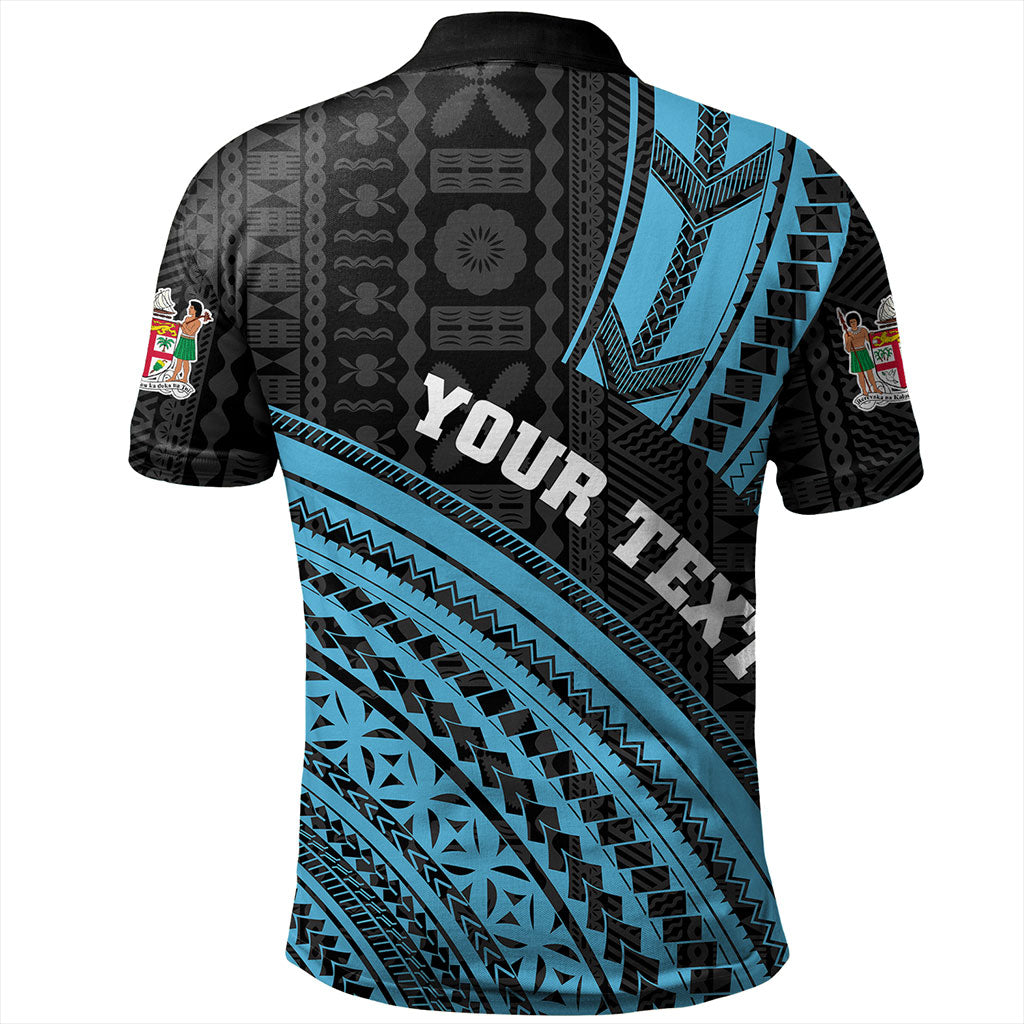 Fiji Polo Shirt Custom Melanesian Tattoo Simple