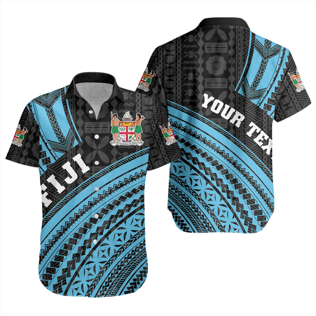 Fiji Short Sleeve Shirt Custom Melanesian Tattoo Simple