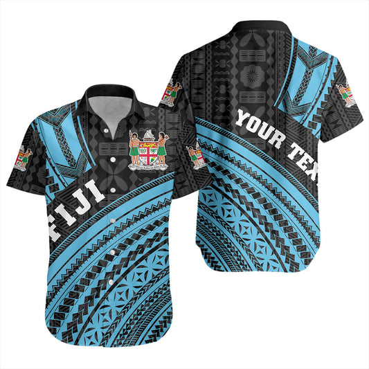 Fiji Short Sleeve Shirt Custom Melanesian Tattoo Simple