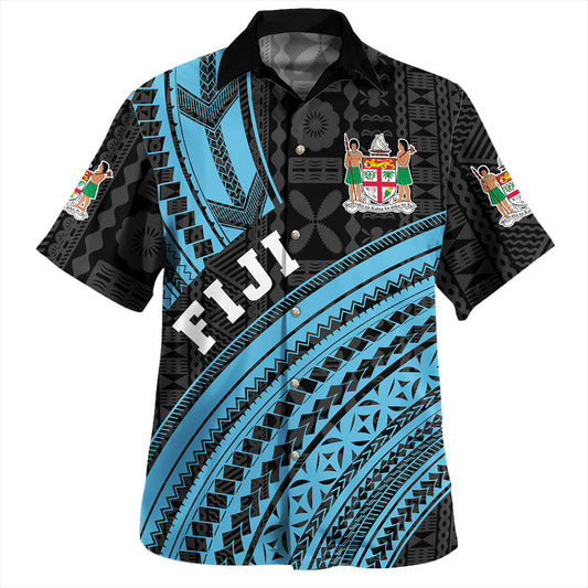 Fiji Hawaiian Shirt Custom Melanesian Tattoo Simple