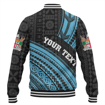 Fiji Baseball Jacket Custom Melanesian Tattoo Simple