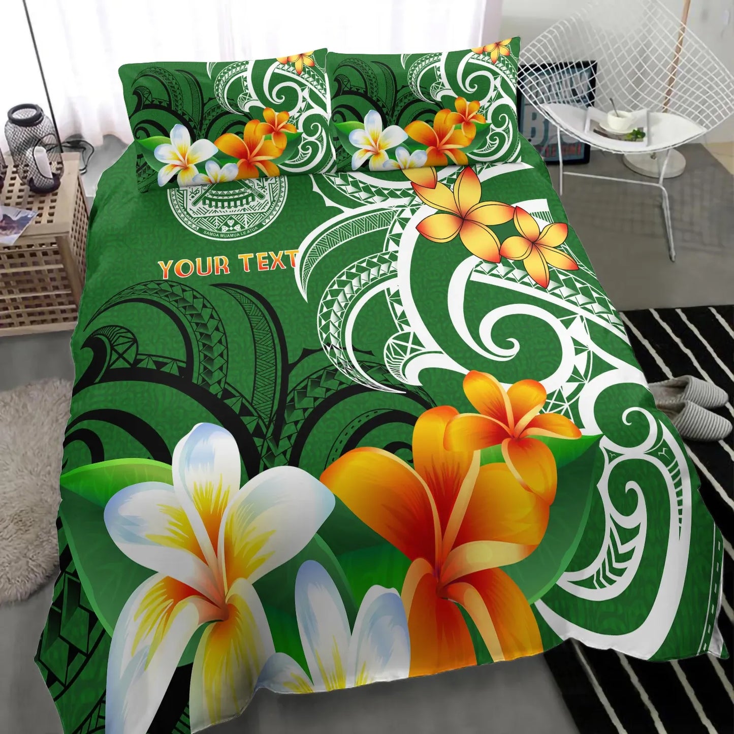 [Custom] American Samoa Personalised Bedding Set - American Samoan Spirit Green