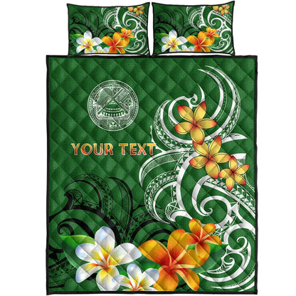 [Custom] American Samoa Personalised Quilt Bed Set - American Samoan Spirit Green