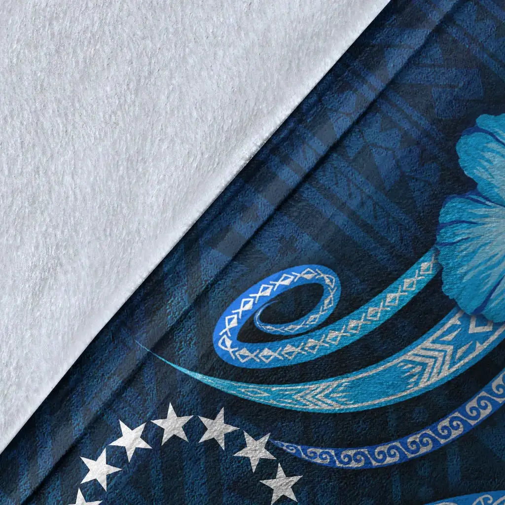 [Custom] Cook Islands Personalised Premium Blanket - Turtle and Tribal Tattoo Of Polynesian