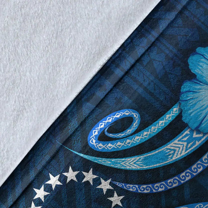 [Custom] Cook Islands Personalised Premium Blanket - Turtle and Tribal Tattoo Of Polynesian