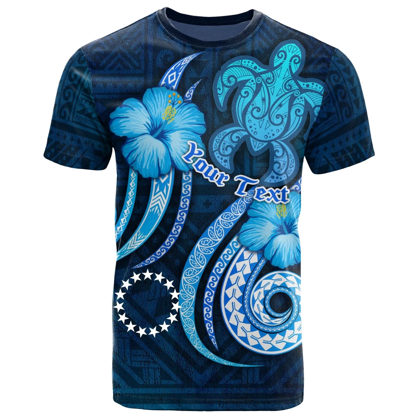 [Custom] Cook Island Personalised T-Shirt - Turtle and Tribal Tattoo Of Polynesian