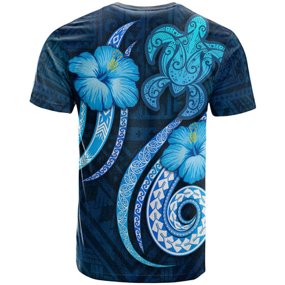 [Custom] Cook Island Personalised T-Shirt - Turtle and Tribal Tattoo Of Polynesian