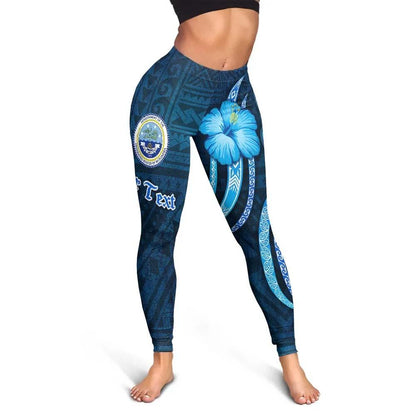 [Custom] Federated States of Micronesia Personalised Legging - Turtle and Tribal Tattoo Of Polynesian