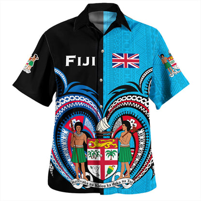 Fiji Hawaiian Shirt Custom Melanesian Tattoo Simple