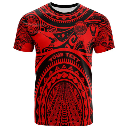 Hawaii Custom Personalised T-Shirt - Coat of Arm Hawaii & Polynesian Patterns Maui Tattoo