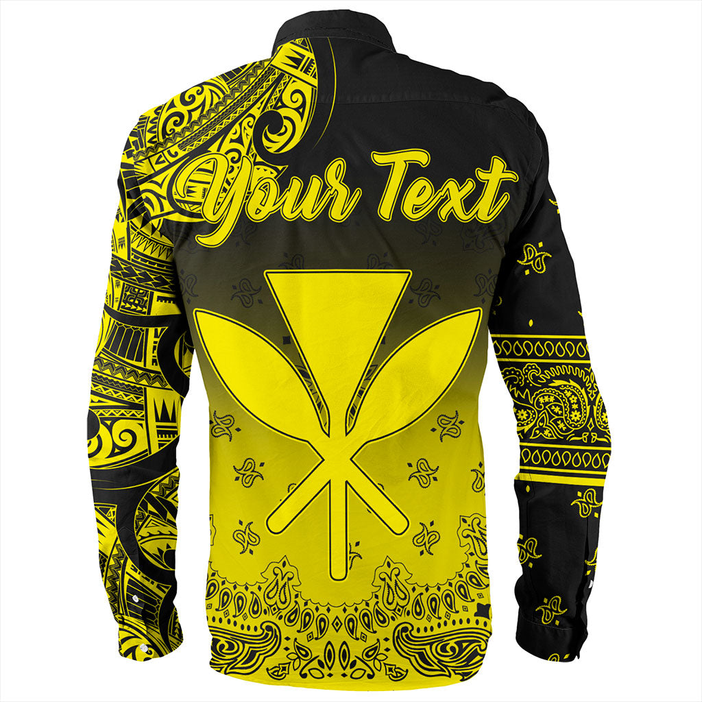 Hawaii Long Sleeve Shirt Custom Kanaka Paisley Style
