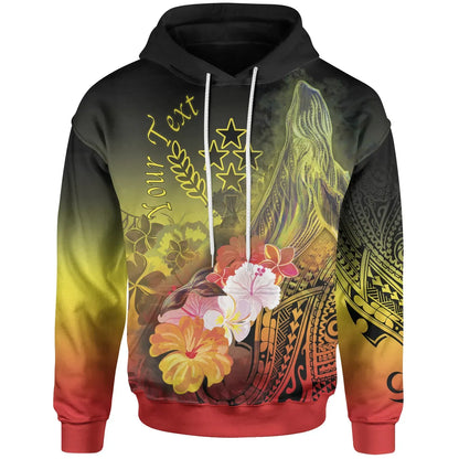[Custom Personalised] Kosrae Hoodie - Humpback Whale with Tropical Flowers (Yellow)