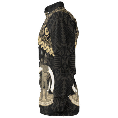 Vanuatu Long Sleeve Shirt Custom Melanesia Tribal Golden Coconut