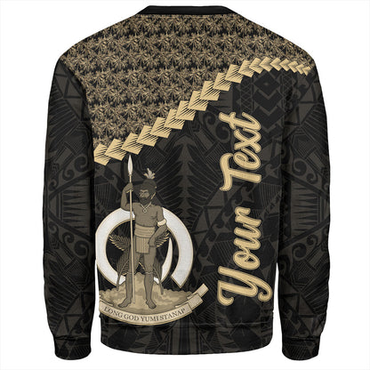Vanuatu Sweatshirt Custom Melanesia Tribal Golden Coconut