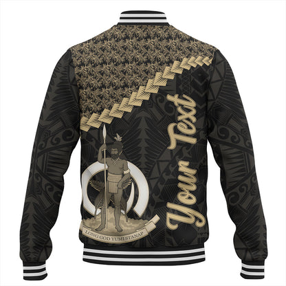 Vanuatu Baseball Jacket Custom Melanesia Tribal Golden Coconut