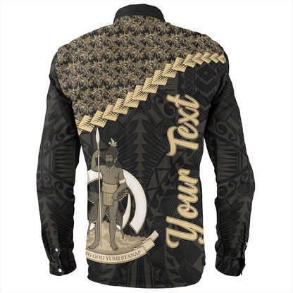 Vanuatu Long Sleeve Shirt Custom Melanesia Tribal Golden Coconut