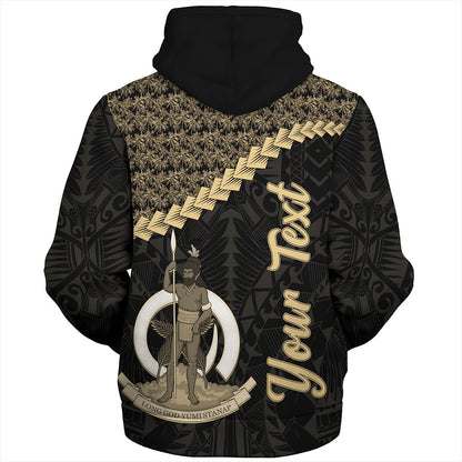 Vanuatu Sherpa Hoodie Custom Melanesia Tribal Golden Coconut