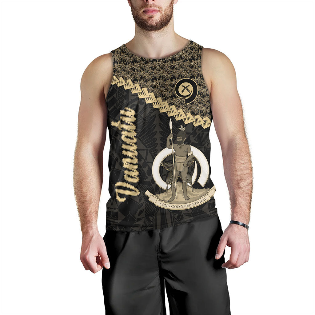 Vanuatu Tank Top Custom Melanesia Tribal Golden Coconut