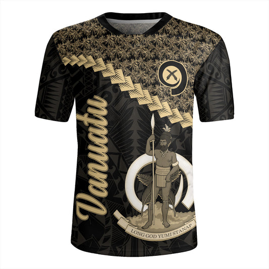 Vanuatu Rugby Jersey Custom Melanesia Tribal Golden Coconut