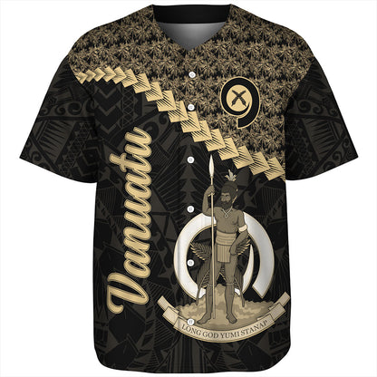 Vanuatu Baseball Shirt Custom Melanesia Tribal Golden Coconut