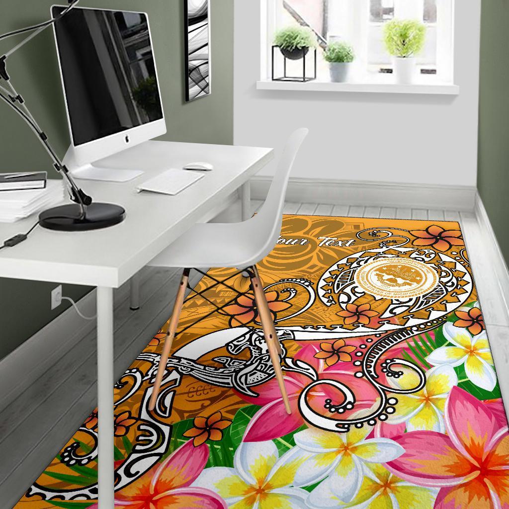FSM Custom Personalised Area Rug - Turtle Plumeria (Gold)