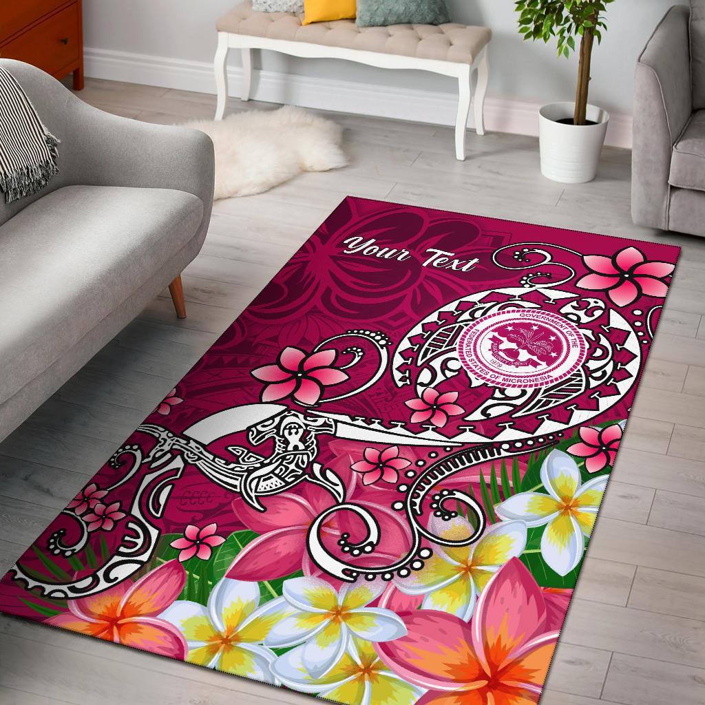 FSM Custom Personalised Area Rug - Turtle Plumeria (PINK)