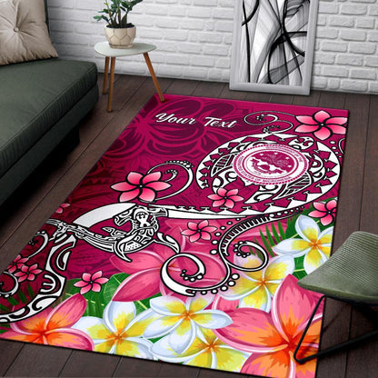 FSM Custom Personalised Area Rug - Turtle Plumeria (PINK)