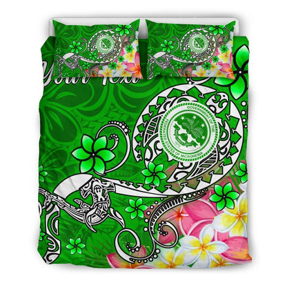 FSM Custom Personalised Bedding Set - Turtle Plumeria (Green)