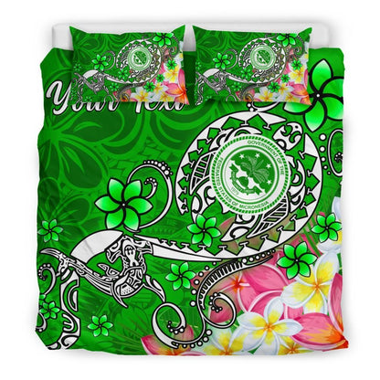 FSM Custom Personalised Bedding Set - Turtle Plumeria (Green)
