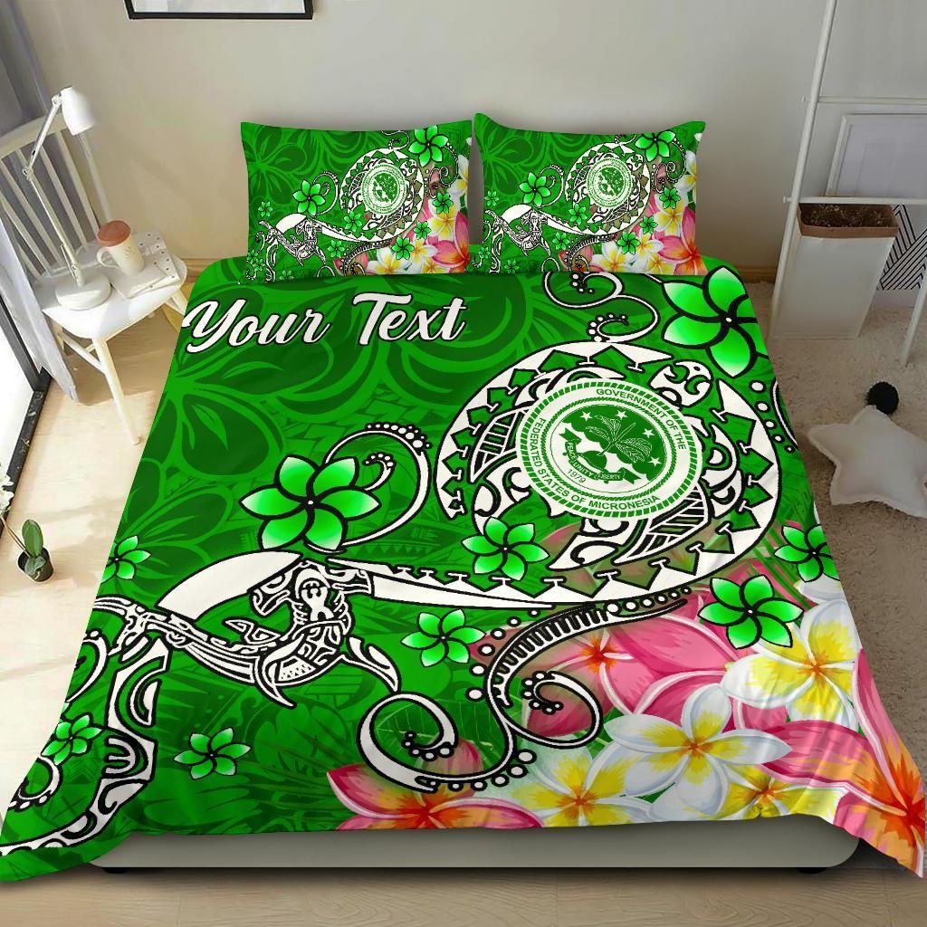 FSM Custom Personalised Bedding Set - Turtle Plumeria (Green)