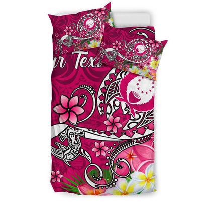 Pohnpei Custom Personalised Bedding Set - Turtle Plumeria (Pink)