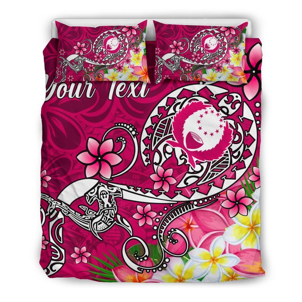 Pohnpei Custom Personalised Bedding Set - Turtle Plumeria (Pink)