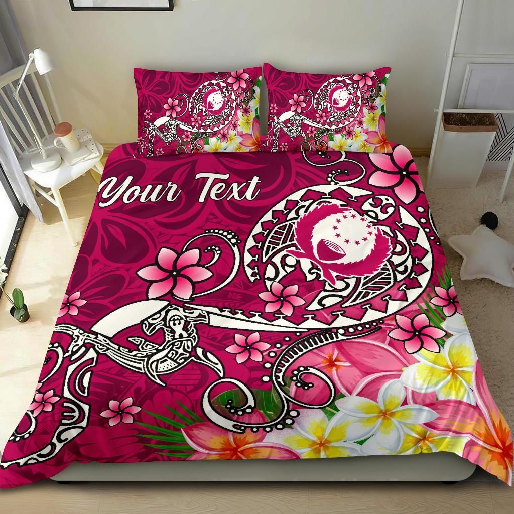 Pohnpei Custom Personalised Bedding Set - Turtle Plumeria (Pink)