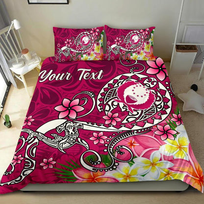 Pohnpei Custom Personalised Bedding Set - Turtle Plumeria (Pink)