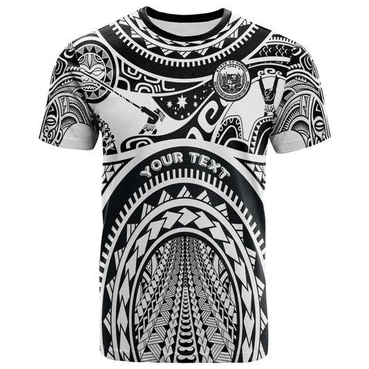 Hawaii Custom Personalised T-Shirt - Coat of Arm Hawaii & Polynesian Patterns Maui Tattoo