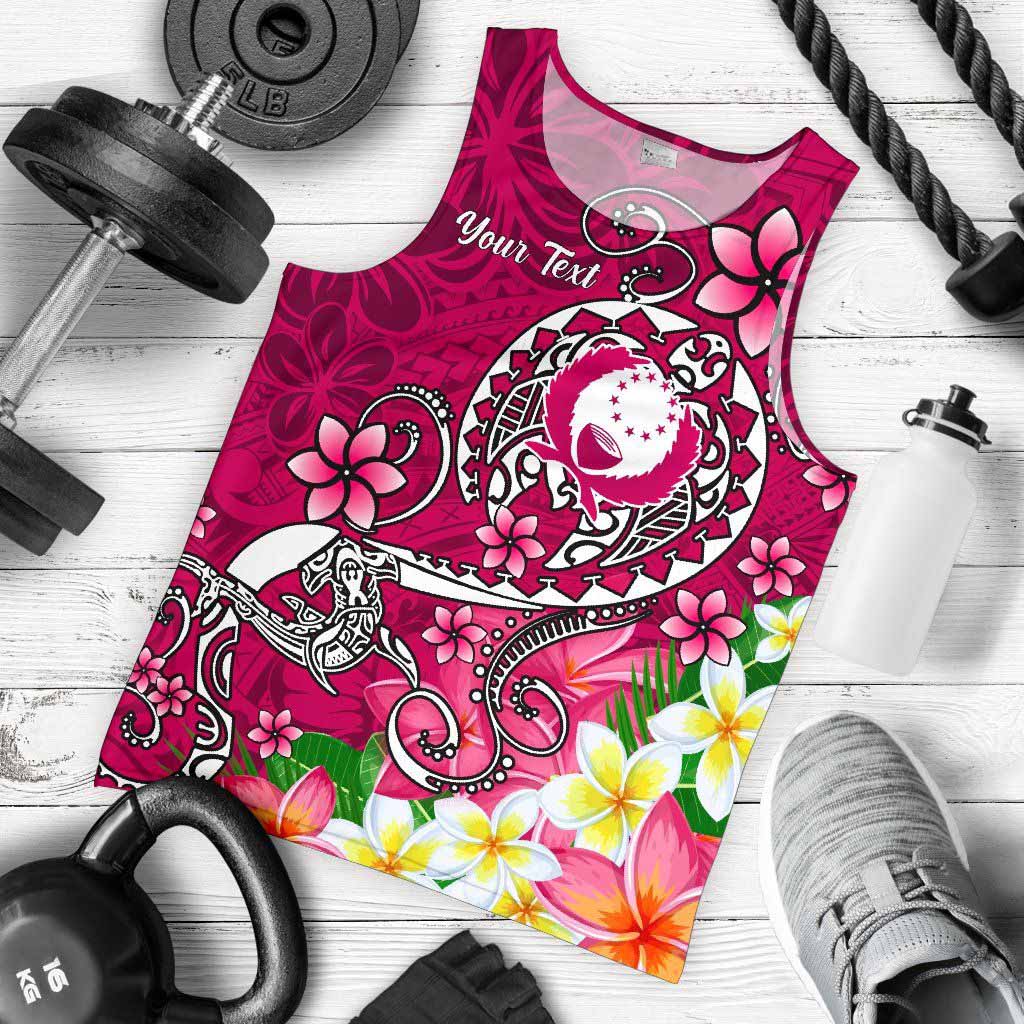Pohnpei Custom Personalised Men Tank Top - Turtle Plumeria (Pink)
