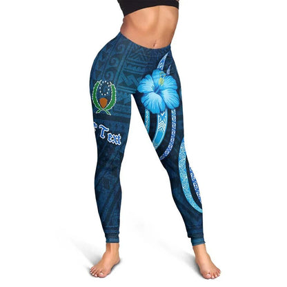[Custom] Pohnpei Personalised Legging - Turtle and Tribal Tattoo Of Polynesian