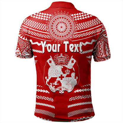 Tonga Polo Shirt Custom Tribal Pattern Coat Of Arms