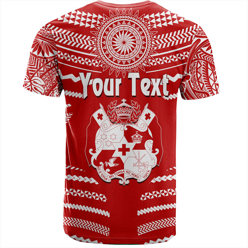Tonga T-Shirt Custom Tribal Pattern Coat Of Arms
