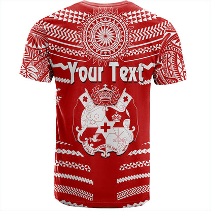 Tonga T-Shirt Custom Tribal Pattern Coat Of Arms