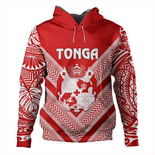 Tonga Hoodie Custom Tribal Pattern Coat Of Arms